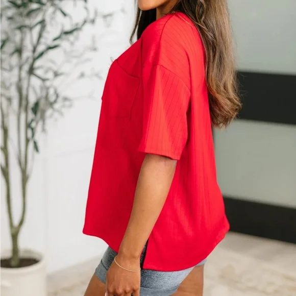 NWOT Andree by Unit ‘Take it Easy’ Red T Shirt in a size 1X - Picture 2 of 8